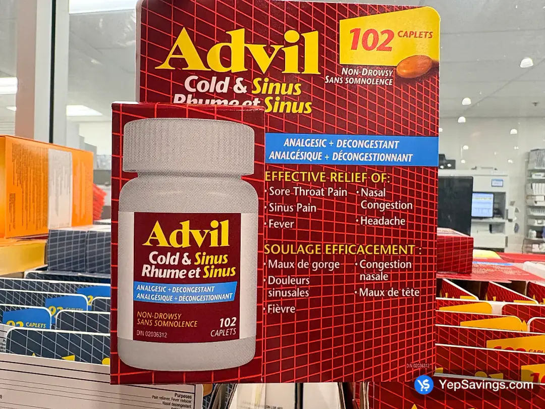 *ADVIL COLD & SINUS 102 CAPLETS - Costco Canada (ITM 5145977)