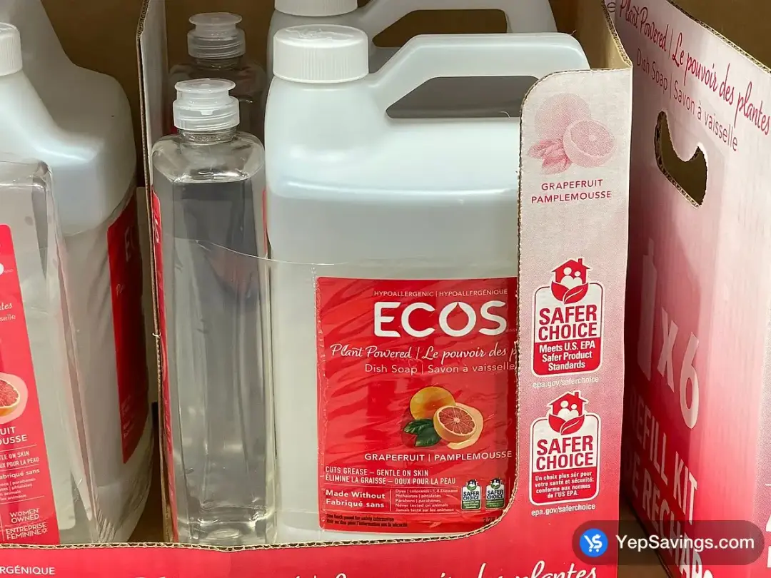 ECOS LIQUID DISH SOAP 3.79 L + 739 mL - Costco Canada (ITM 1149188)