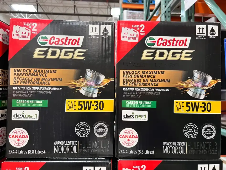 CASTROL EDGE 5W - 30 SYNTHETIC OIL 2x 4.4 LITRES - Costco Canada (ITM 1735787)