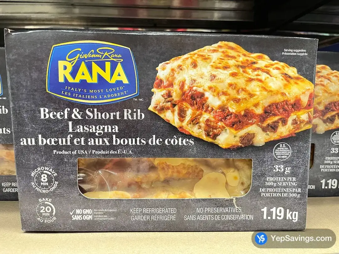 RANA BEEF SHORT RIB LASAGNA 1.19 kg - Costco Canada (ITM 8882348)