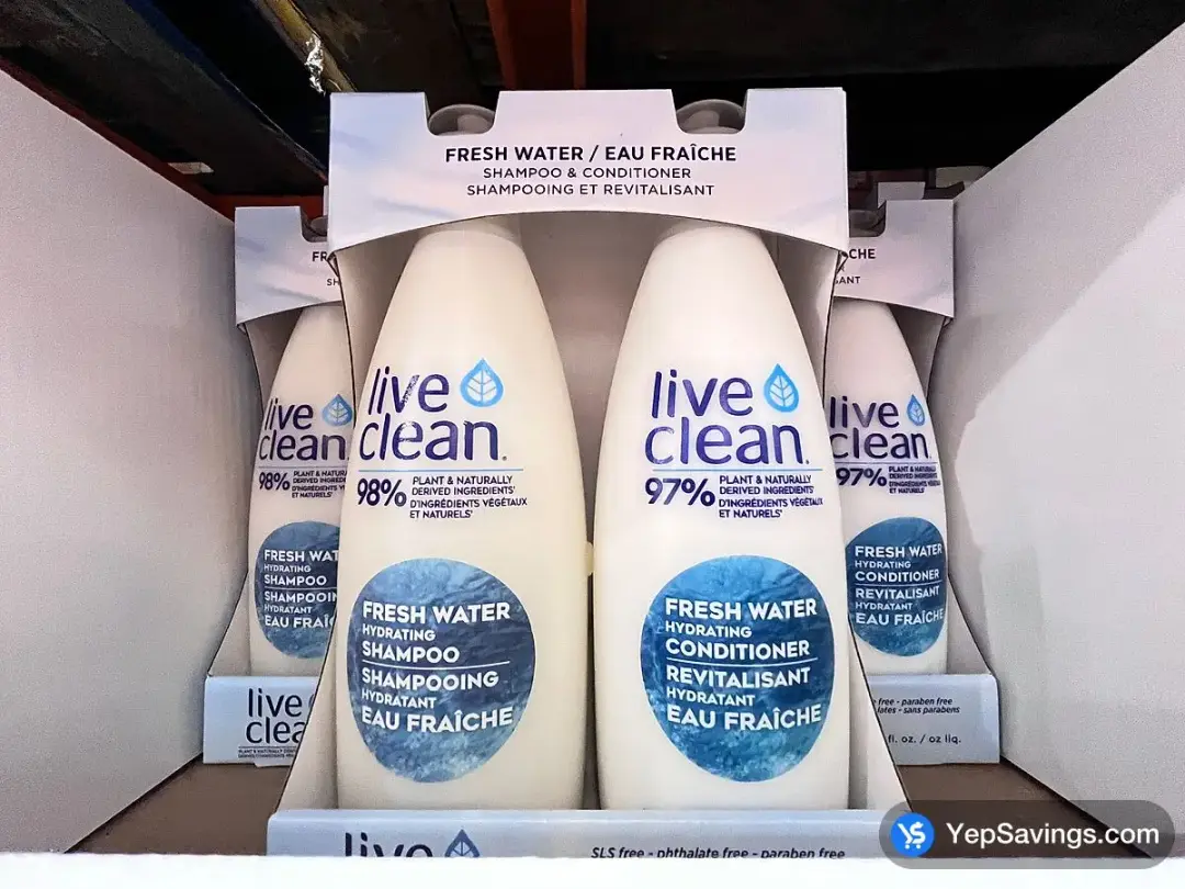 LIVE CLEAN FRESH WATER SHAMPOO & CONDITIONER 2 X 1 L - Costco Canada (ITM 1050579)