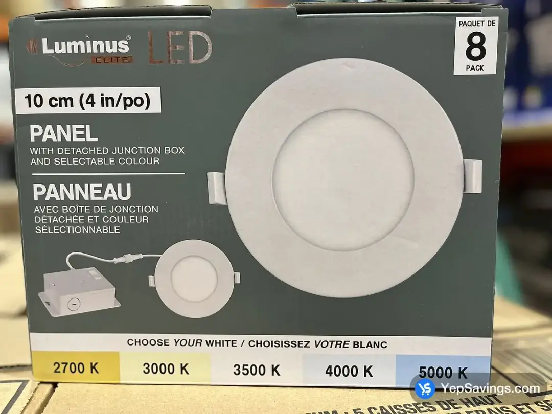 LUMINUS 4 INCH LED PANEL PACK OF 8 - Costco Canada (ITM 5850008)