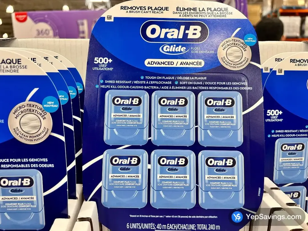 ORAL-B GLIDE ADVANCED FLOSS 6 PACKS x 40 M - Costco Canada (ITM 1457015)