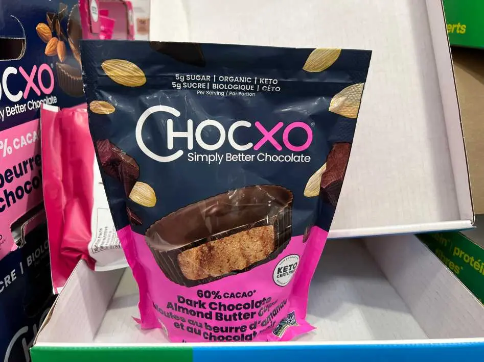 CHOCXO ORGANIC DARK CHOCOLATE ALMOND BUTTER CUPS 420g - Costco Canada (ITM 1225444)