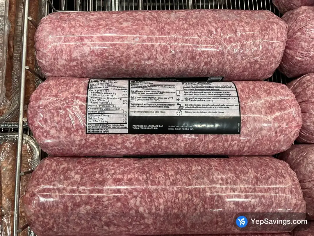 LEAN GROUND PORK CHUB - Costco Canada (ITM 28537)