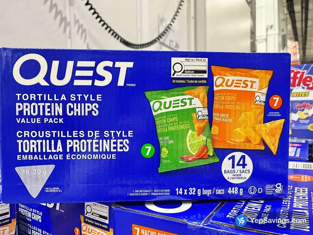 QUEST PROTEIN CHIPS NACHO CHEESE & CHILI 14 x 32 g - Costco Canada (ITM 2688395)