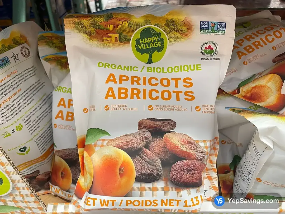HAPPY VILLAGE ORGANIC APRICOTS 1.13 kg - Costco Canada (ITM 1022508)