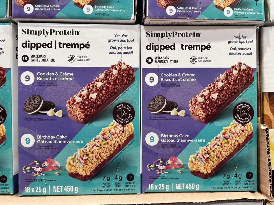 SIMPLY PROTEIN DIPPED PROTEIN BARS 18 x 25 g - Costco Canada (ITM 1057965)
