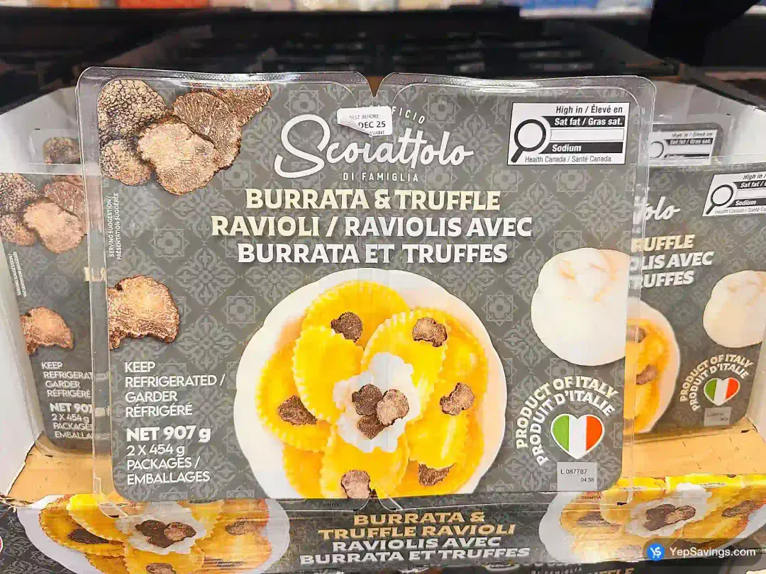 SCOIATTOLO BURRATA & TRUFFLE RAVIOLI 2 x 454 g - Costco Canada (ITM 1959036)