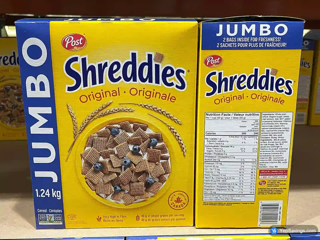 POST SHREDDIES CEREAL 1.24 kg - Costco Canada (ITM 117579)