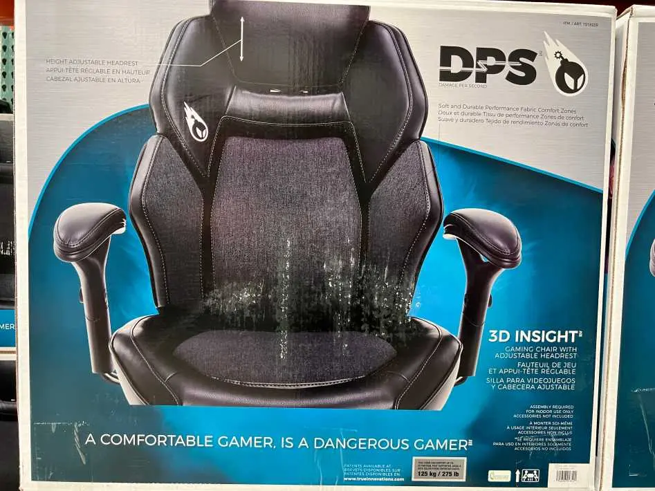 TRUE INNOVATIONS DPS GREY GAMING CHAIR ADJUSTABLE HEIGHT - Costco Canada (ITM 1518239)