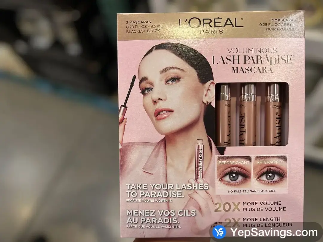 L'ORÉAL LASH PARADISE MASCARA 3PK - Costco Canada (ITM 1245776)