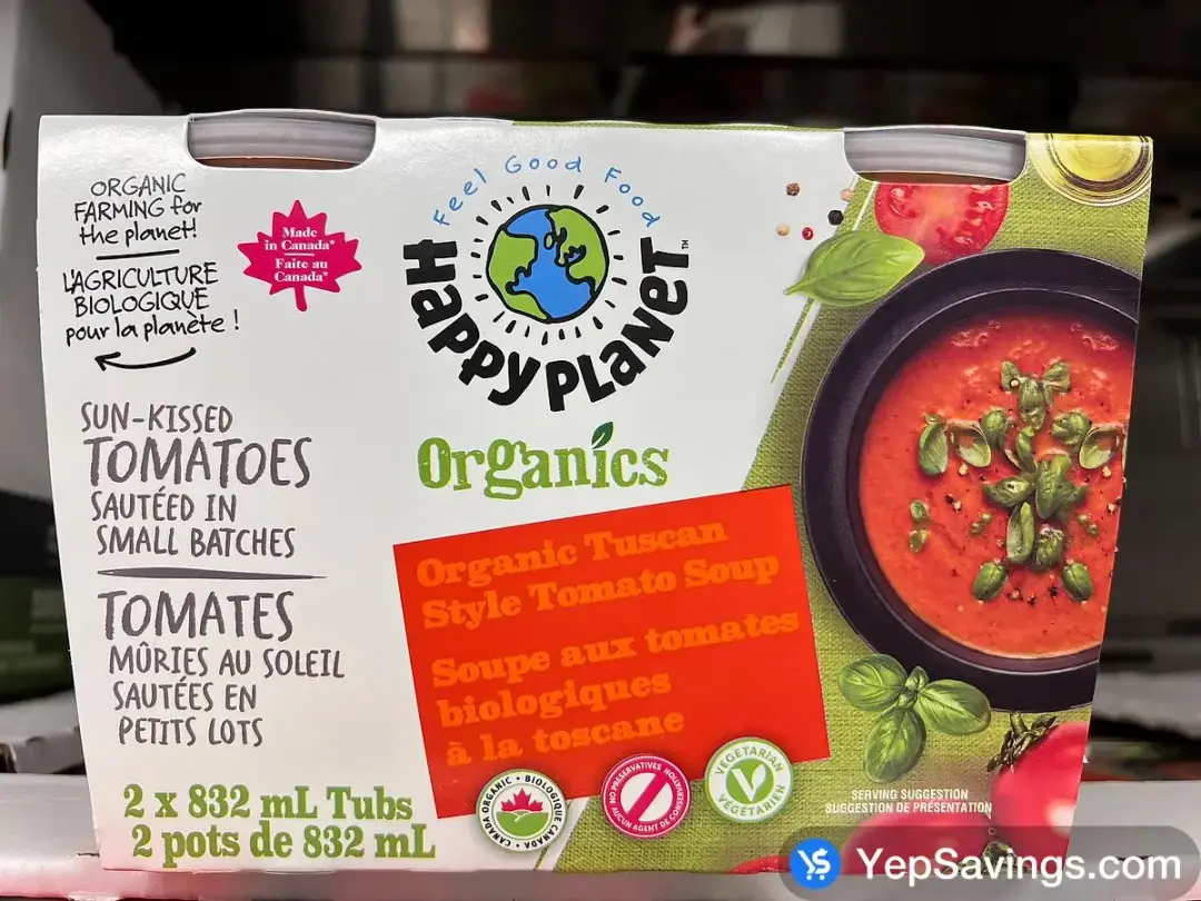 HAPPY PLANET TUSCAN TOMATO SOUP 2 x 832 ml - Costco Canada (ITM 5054005)