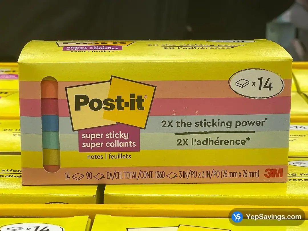 3M POST-IT NOTES 3'' X 3'' 14 PACK - Costco Canada (ITM 1202501)