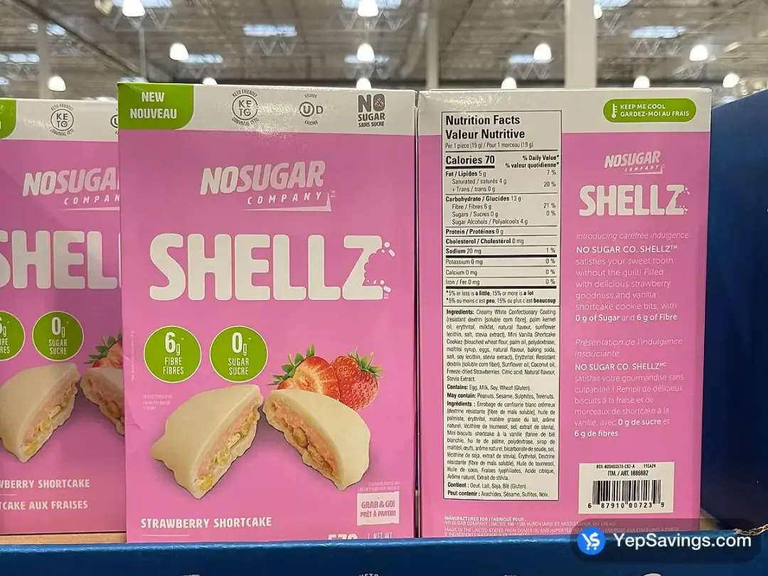 NO SUGAR STRAWBERRY SHORTCAKE SHELLZ 570 g - Costco Canada (ITM 1886682)