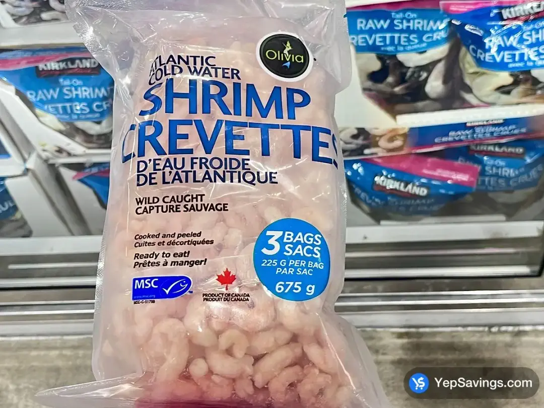 OLIVIA ATLANTIC SHRIMP 3 x 225 g - Costco Canada (ITM 1149073)