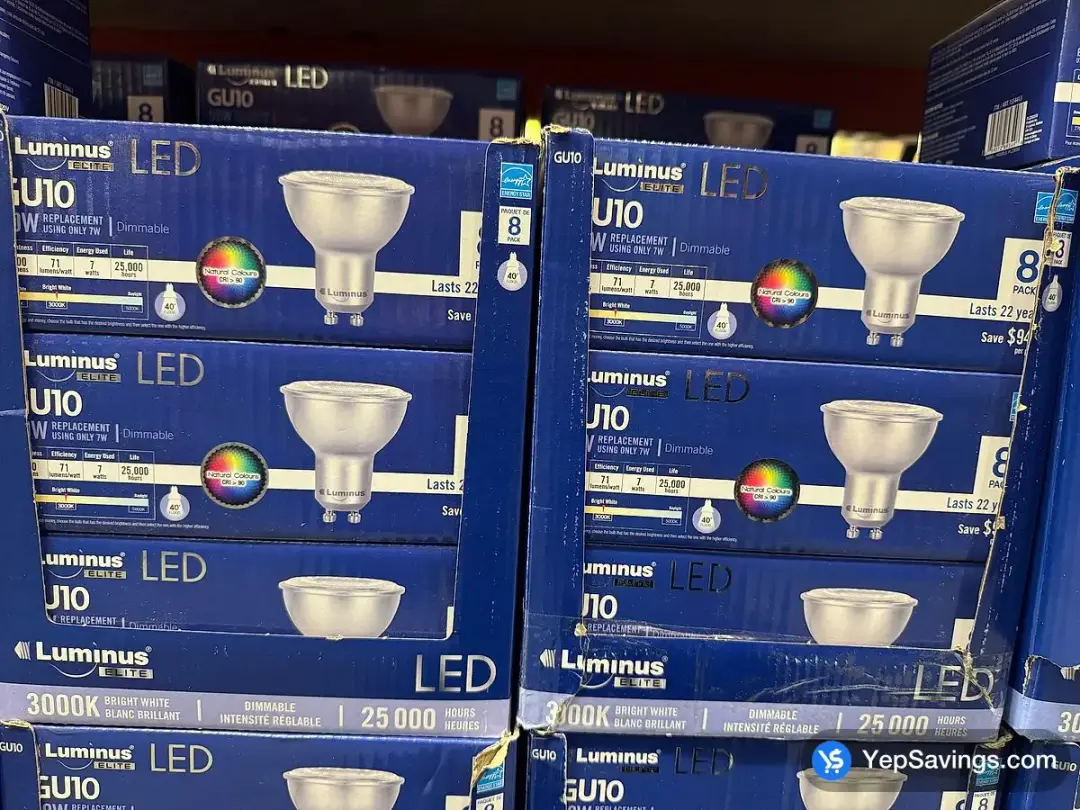 LUMINUS LED 7W FLOOD BULB GU10 PACK OF 8 - Costco Canada (ITM 1554413)