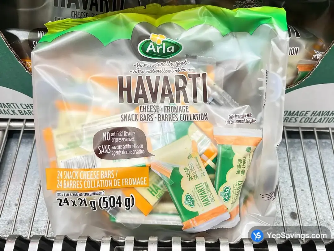 ARLA HAVARTI CHEESE SNACK 24 x 21 g - Costco Canada (ITM 1112123)
