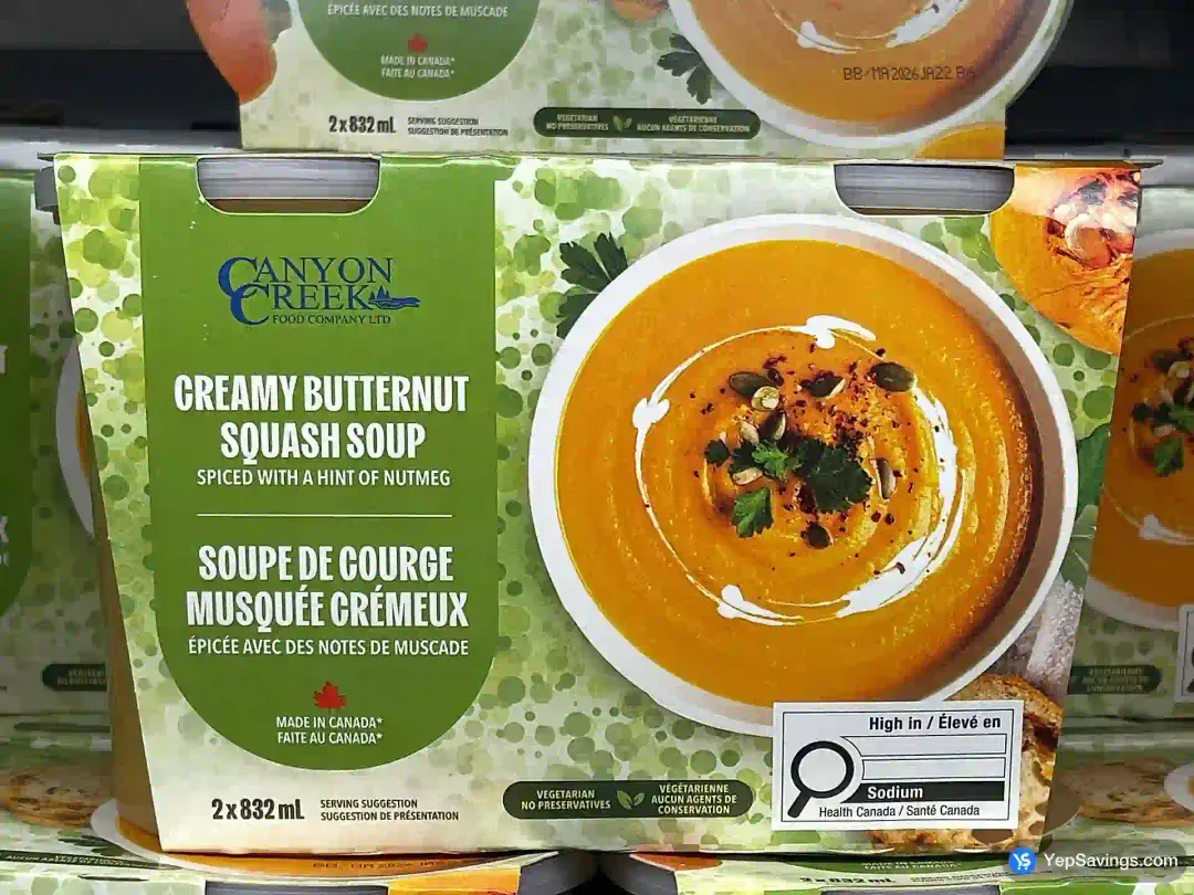 CANYON CREEK BUTTERNUT SQUASH SOUP 2 x 832 mL - Costco Canada (ITM 1976047)