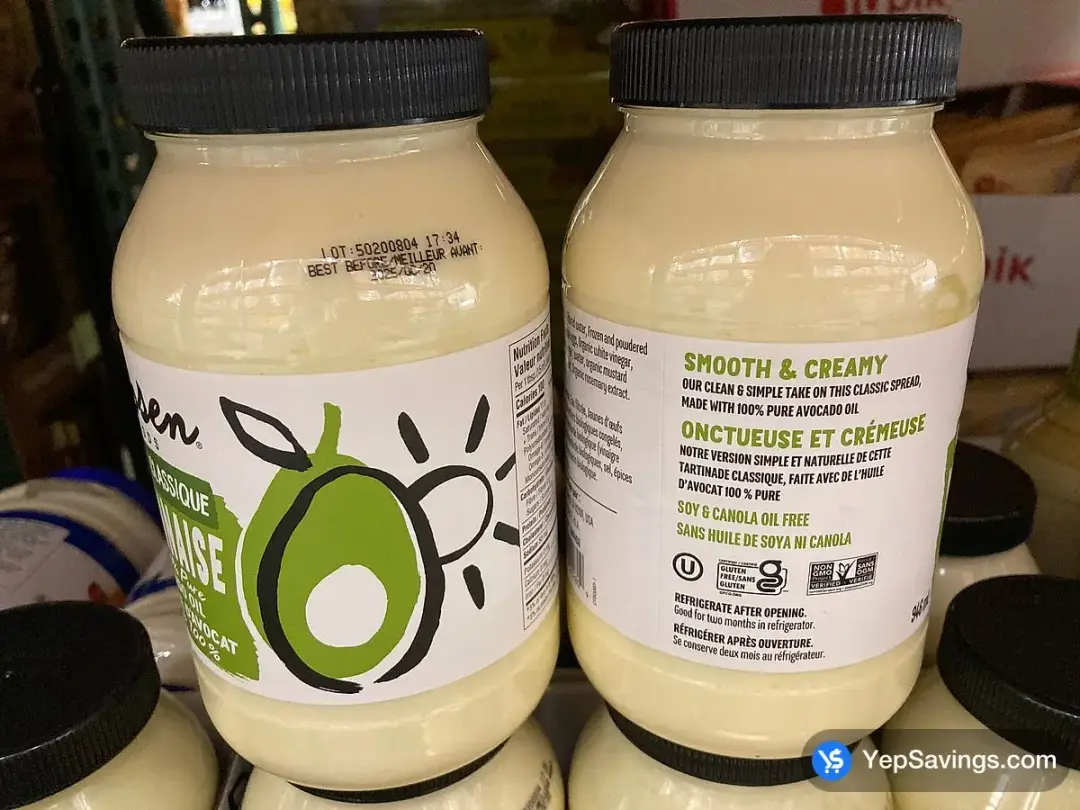 CHOSEN FOODS AVOCADO OIL MAYONNAISE 946 mL - Costco Canada (ITM 1564153)
