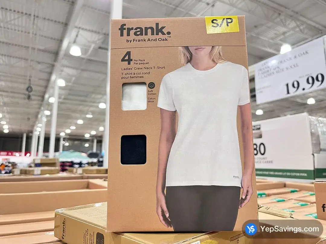 FRANK BY FRANK & OAK T - SHIRT 4PK + LADIES SIZE S - XXL - Costco Canada (ITM 1858502)
