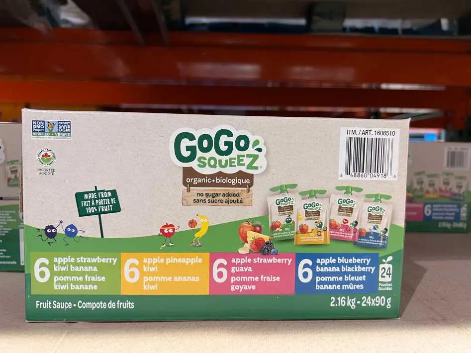 GOGO SQUEEZ ORGANIC MIX PACK 24 x 90 g - Costco Canada (ITM 1606510)