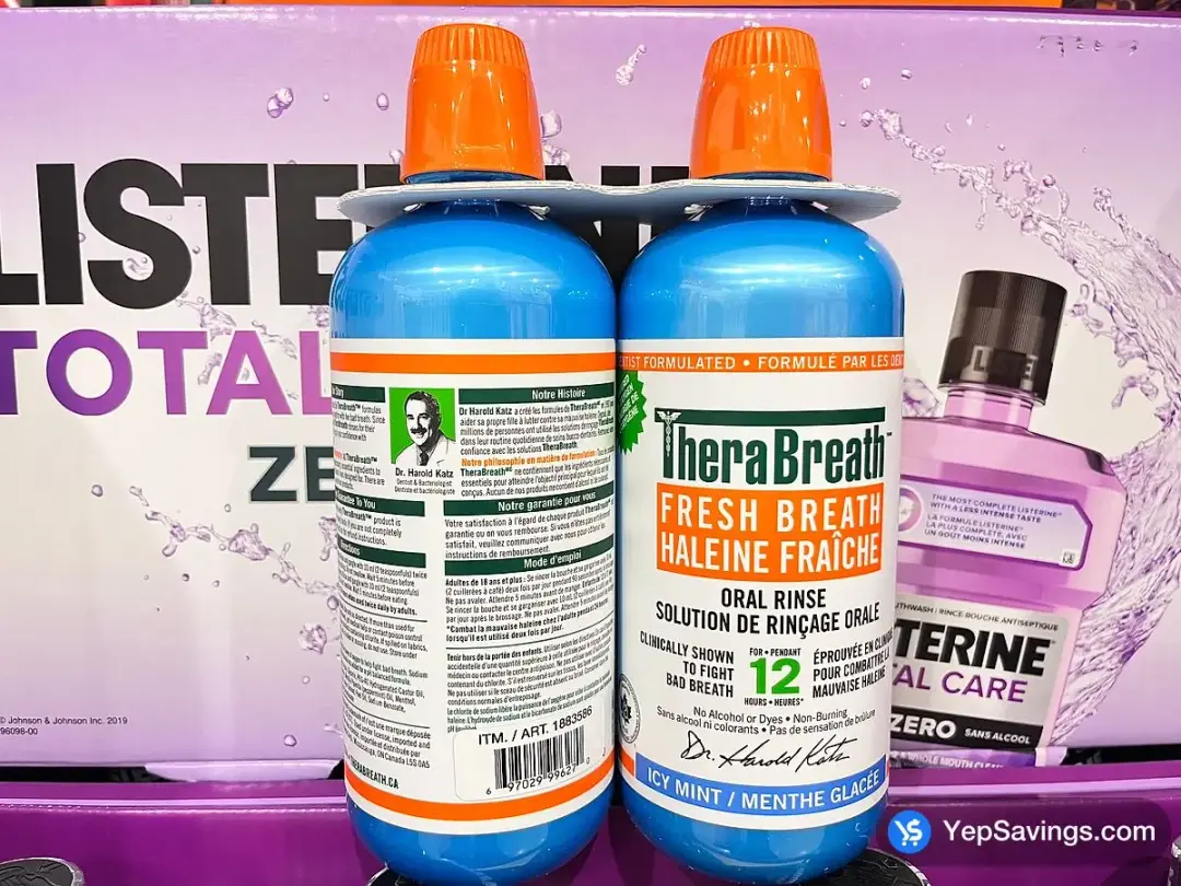 THERABREATH MOUTHWASH ICY MINT 2 x 1 L - Costco Canada (ITM 1883586)