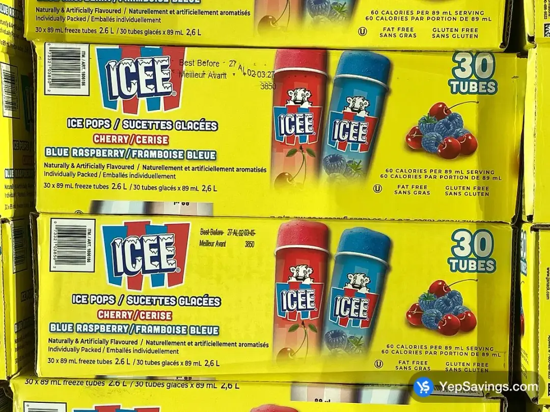 ICEE ICE POPS 30 x 89 mL - Costco Canada (ITM 1806186)