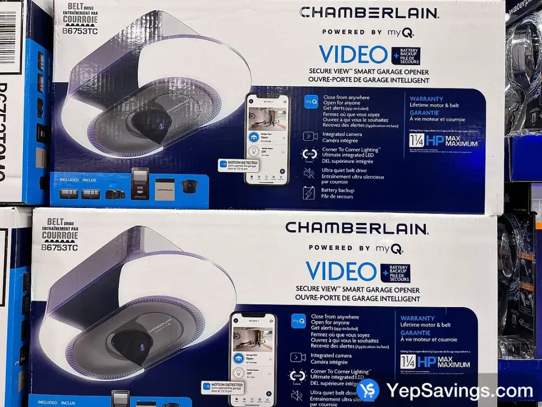 CHAMBERLAIN 1-1 / 4HP SMART GARAGE VIDEO DOOR OPENER KIT - Costco Canada (ITM 1783321)
