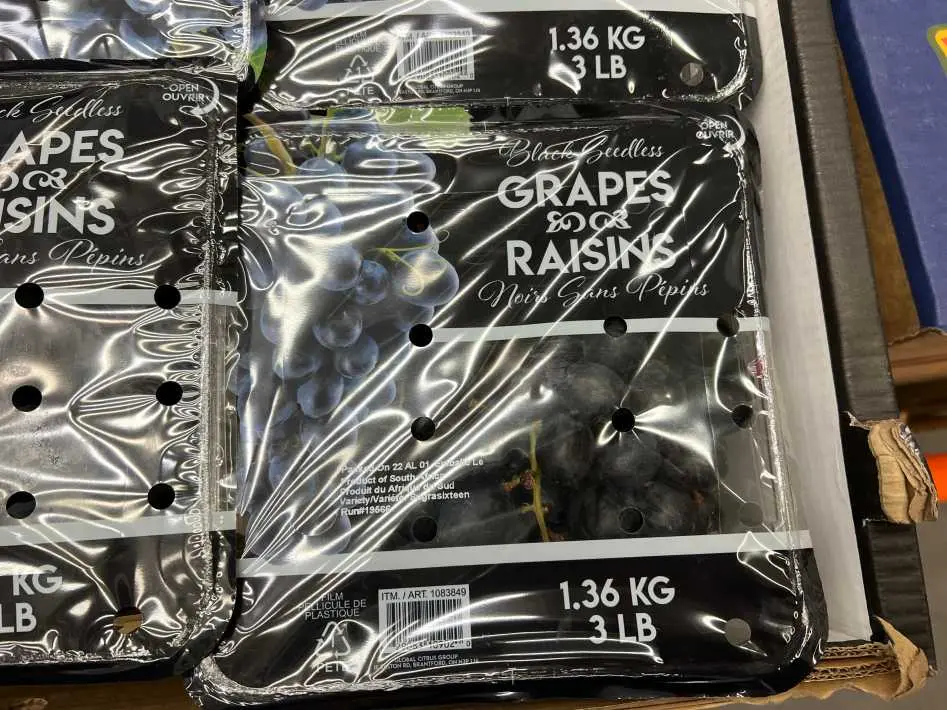 SABLE BLACK GRAPES PRODUCT OF PERU NO. 1 GRADE - Costco Canada (ITM 1083849)