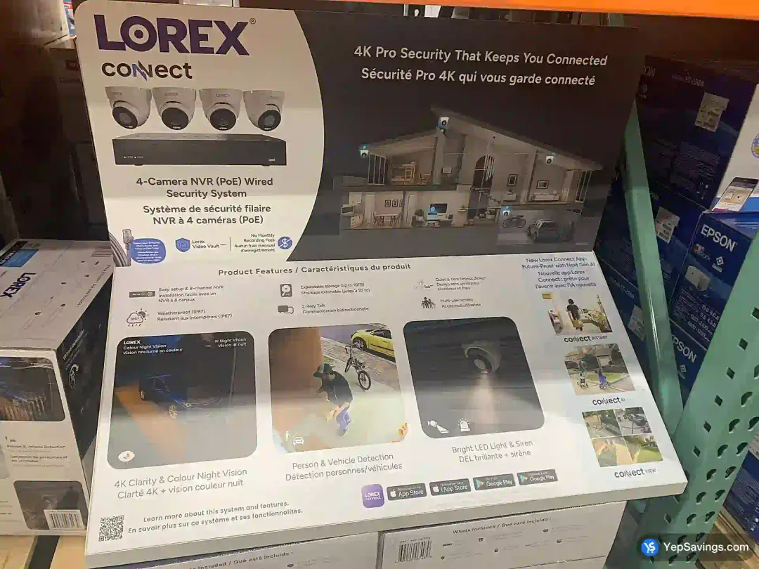 LOREX 4K NVR SYSTEM 4 TURRET CAMERAS - Costco Canada (ITM 1963115)