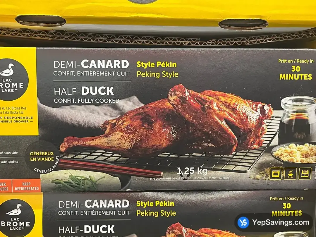 CANARDS DU LAC BROME HALF DUCK PEKING STYLE 1.25 kg - Costco Canada (ITM 1131302)