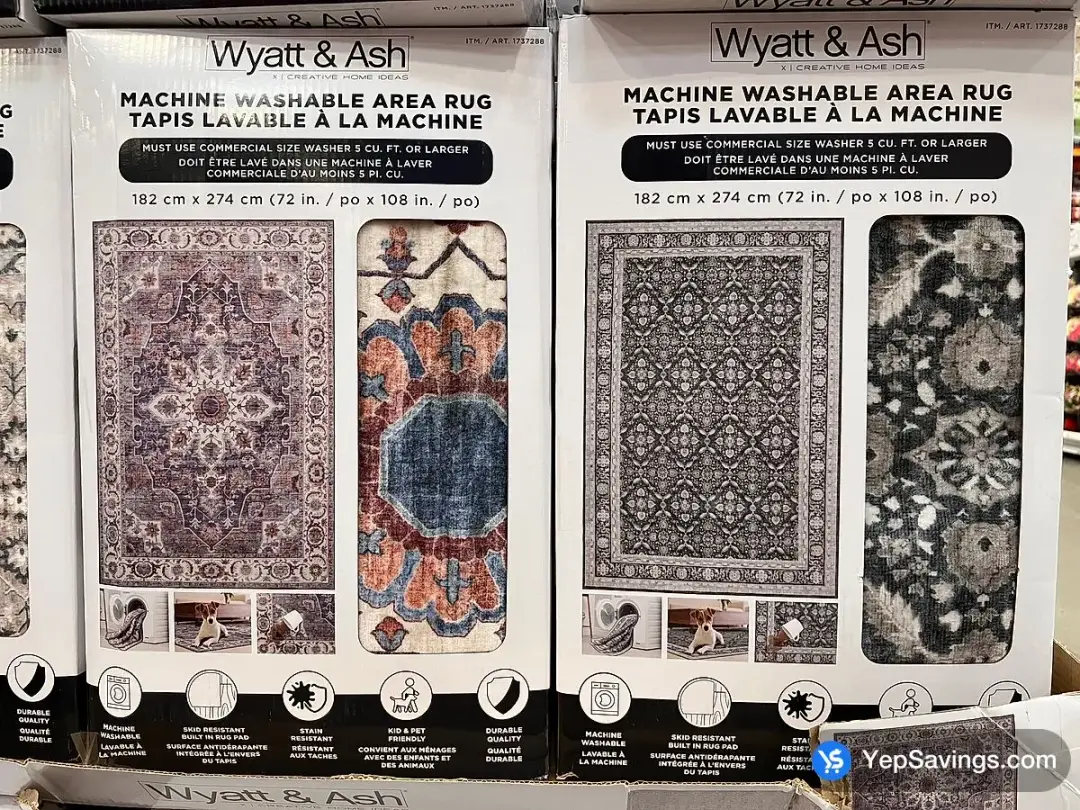 WYATT & ASH WASHABLE AREA RUG 6' X 9' - Costco Canada (ITM 1737288)