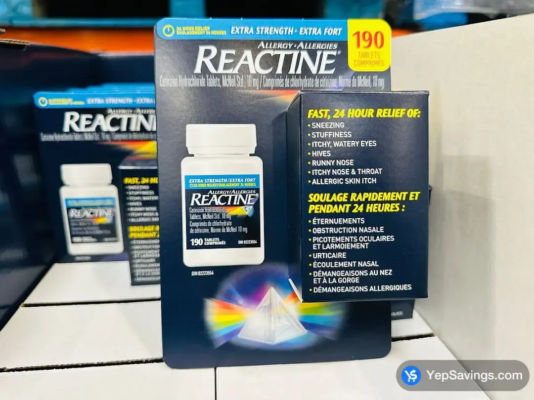 REACTINE ALLERGY EXTRA STRENGTH 190 TABLETS - Costco Canada (ITM 2488038)