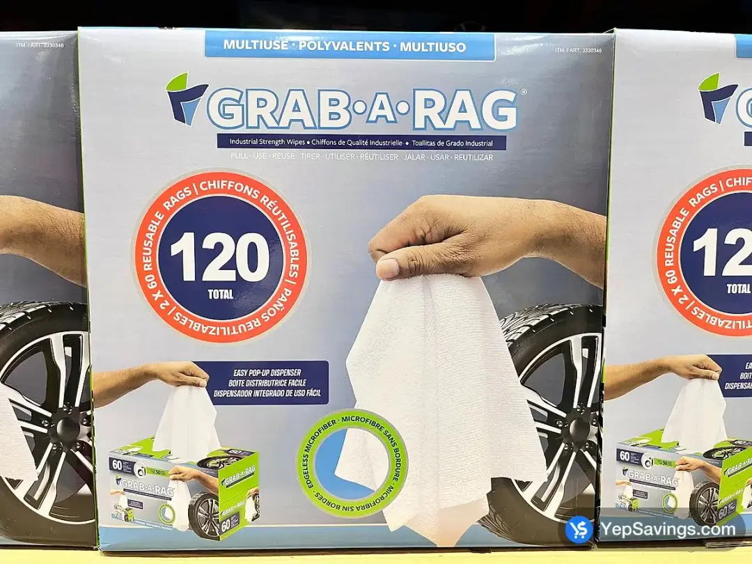 GRAB A RAG MICROFIBRE TOWEL PACK OF 120 - Costco Canada (ITM 3330346)
