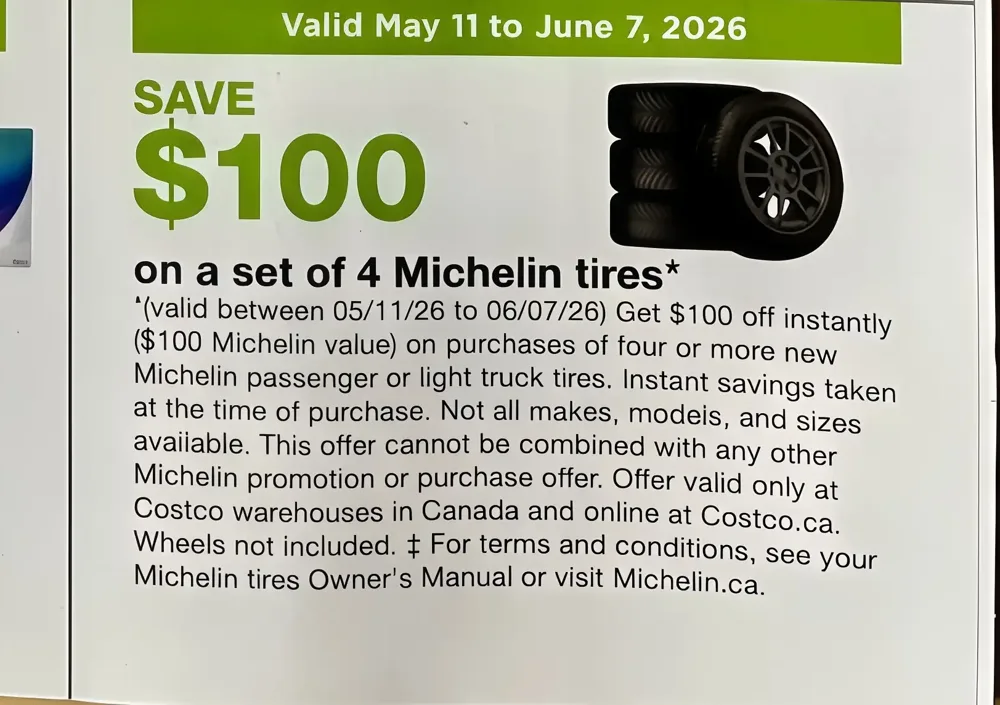 Costco Michelin tire offer in the May 11 – Jun 7, 2026 flyer